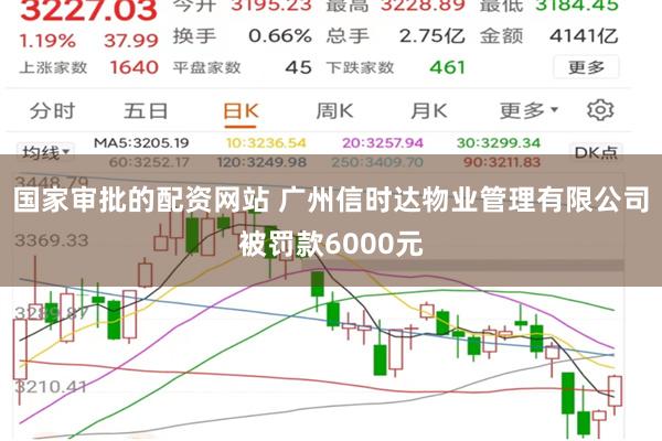 国家审批的配资网站 广州信时达物业管理有限公司被罚款6000元