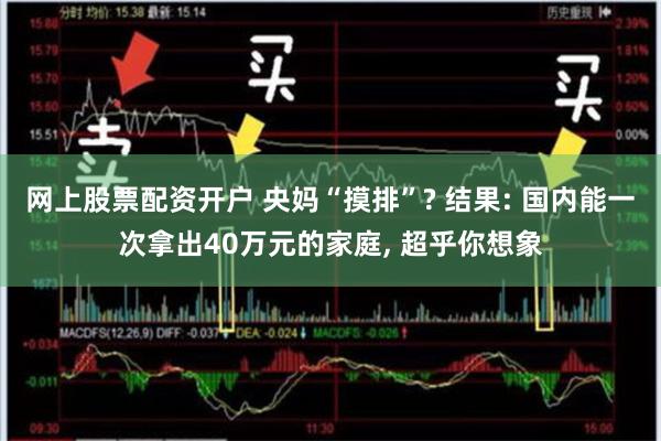 网上股票配资开户 央妈“摸排”? 结果: 国内能一次拿出40万元的家庭, 超乎你想象